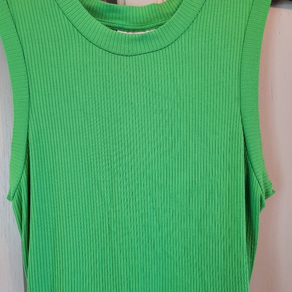 Future Collective Green Ribbed Bodycon Midi Dress - Picture 5 of 8